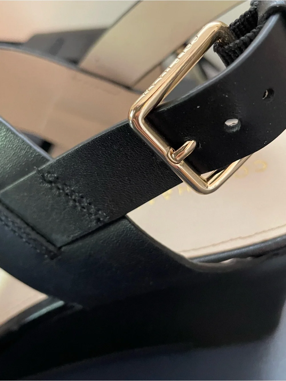 Cole Haan Black Wedge Sandals Size 8